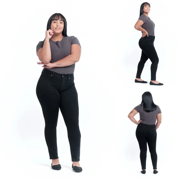 1822 Denim Curvy Contour Ankle Skinny Jeans in Black Size 10 - Picture 1 of 8
